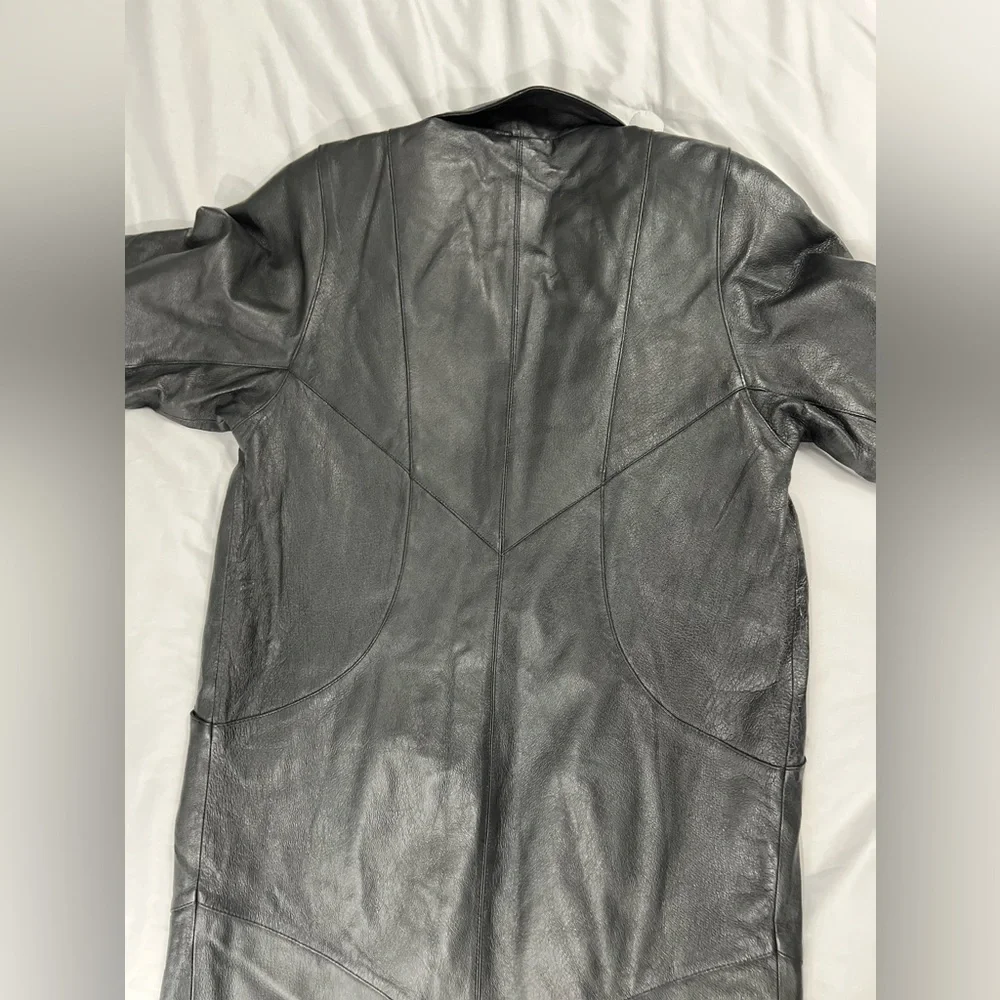 Vintage Leather Trench Coat - Picture 9 of 13